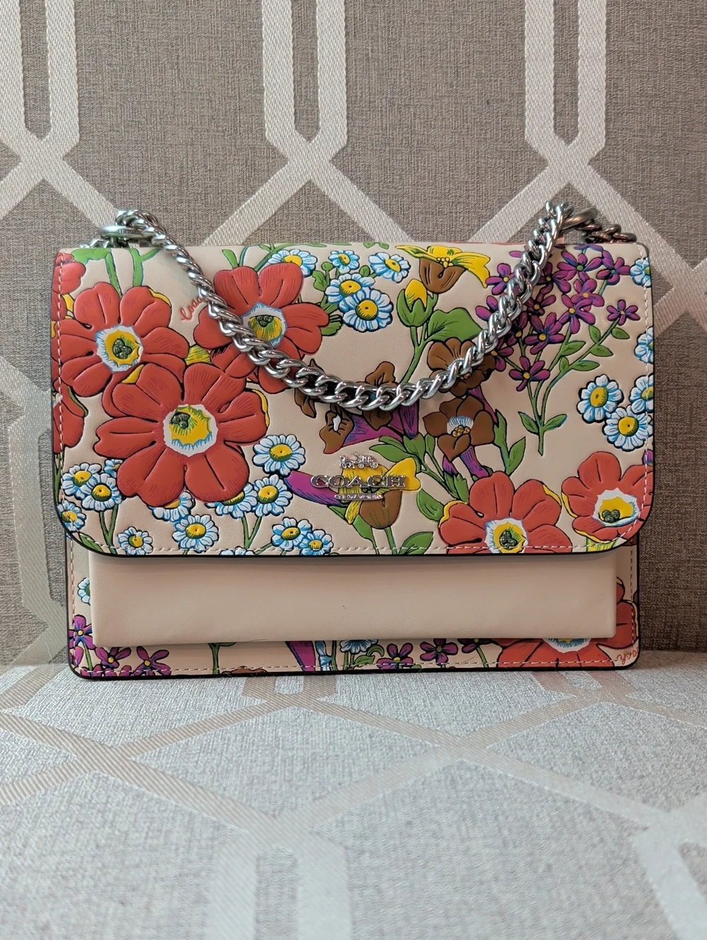 Coach Garden Floral Klare And Wristlet